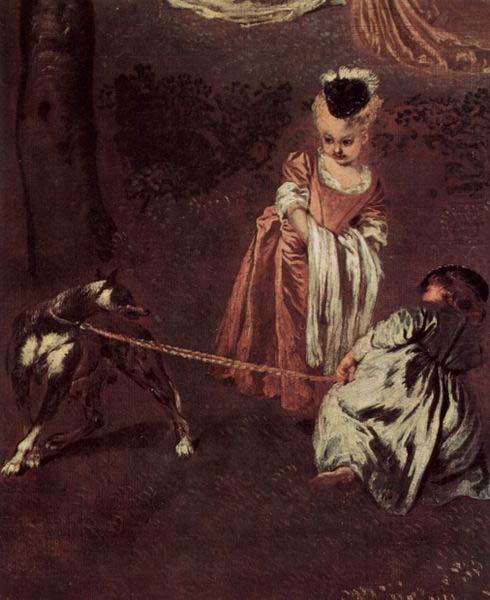 Jean antoine Watteau Vergnegen im Freien (Amusements champetres), Detail china oil painting image